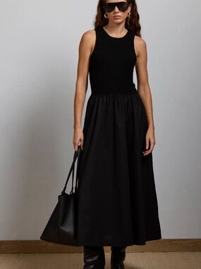 Aerie Black Midi Dress